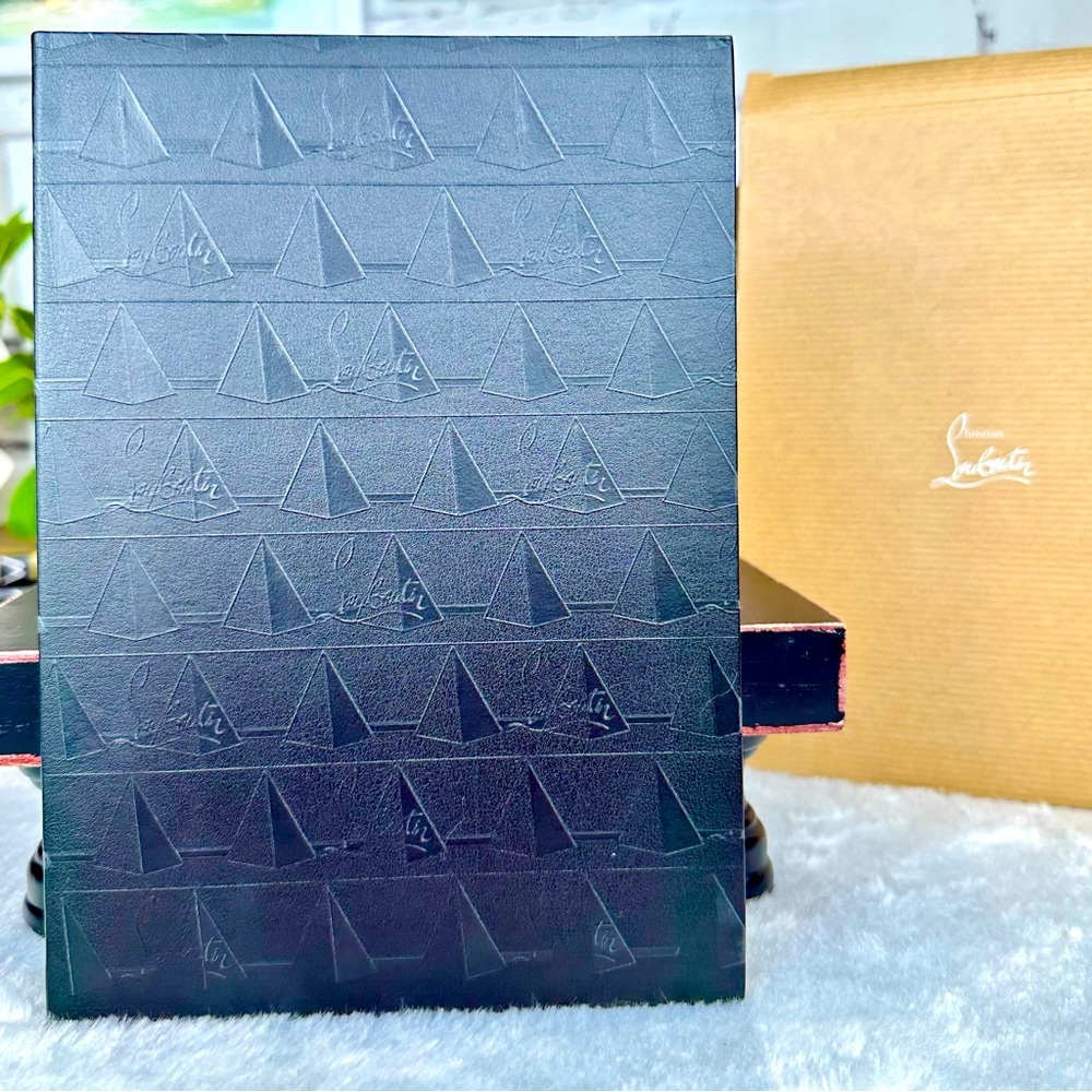 Christian Louboutin black leather writing journal notepad notebook BRAND NEW